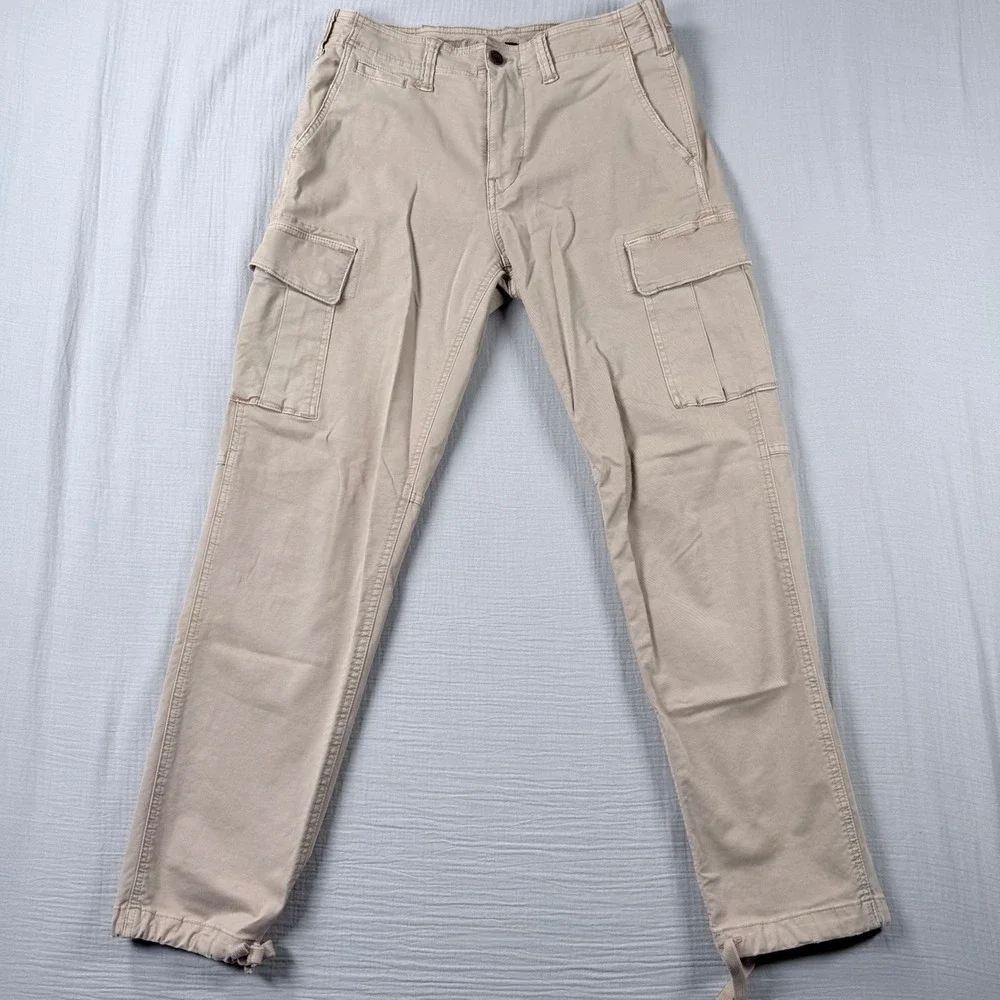 Y2K American Eagle Mens‎ Cargo Pants 29x32 (30x29) Original Straight Khaki Tan